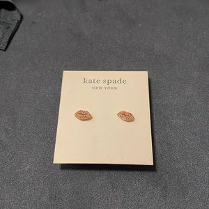 Kate Spade pink rhinestone lip earrings